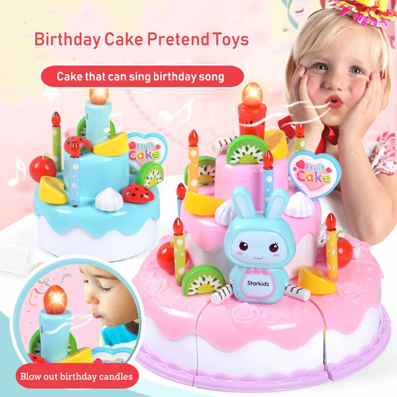 Kids Outdoor Kitchen Accessories - Kids Toy Simulation DIY Birthday Cake