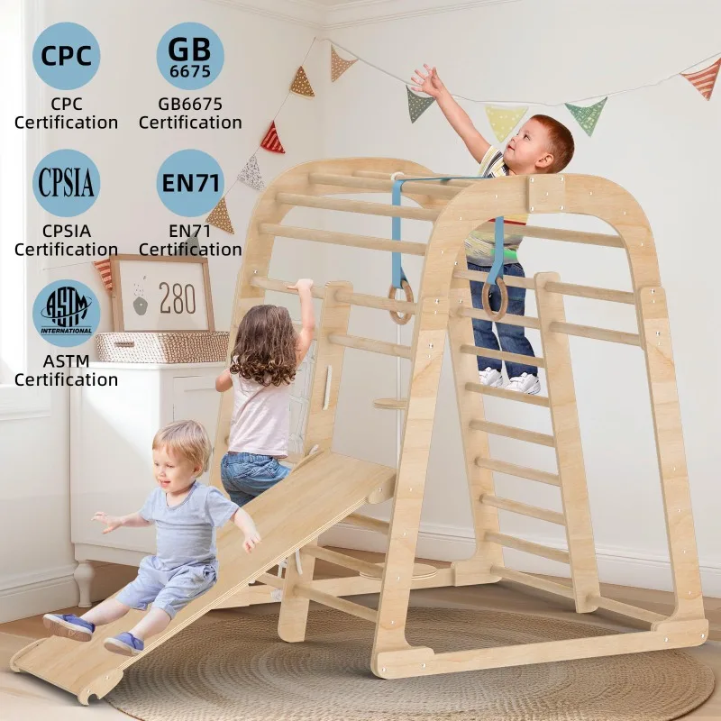 Solid wood children's slide wo - đánh giá và giá Kids Outdoor Climbing Frame