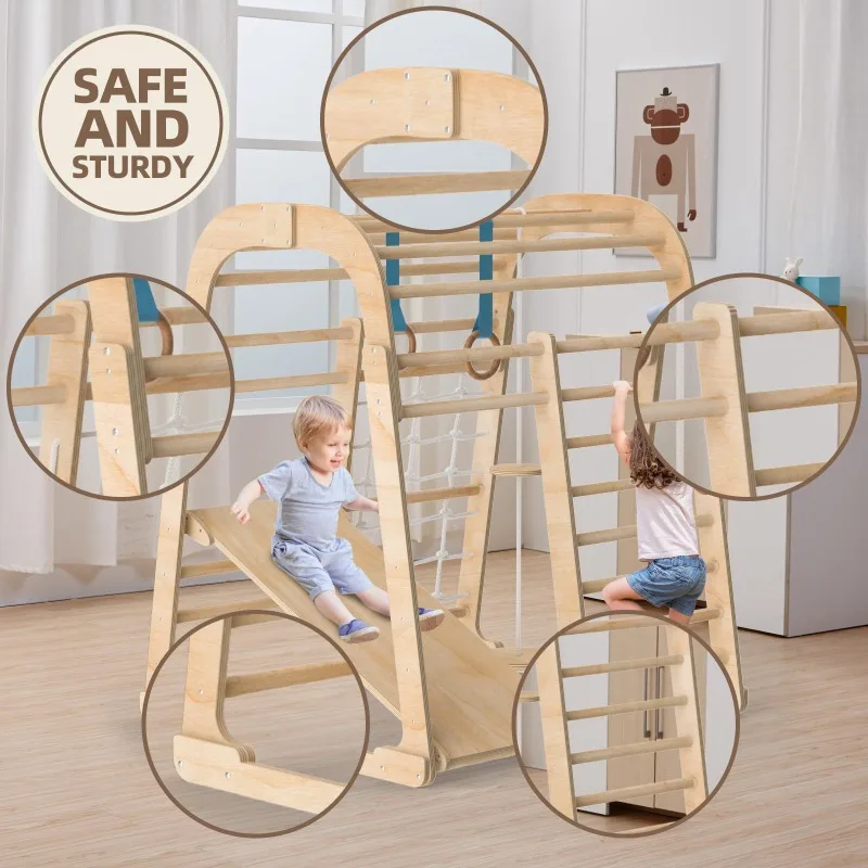 Solid wood children's slide wo - đánh giá và giá Kids Outdoor Climbing Frame